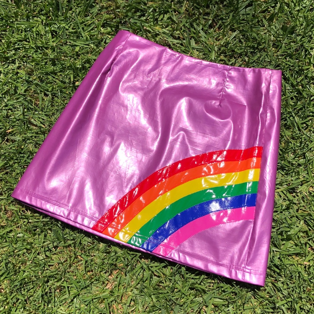 Rainbow Vinyl Skirt